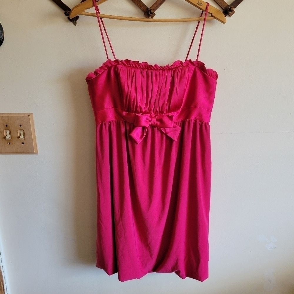 Vintage Y2K Jessica Mcclintock for Gunne Sax Mini Dress Formal Barbie Pink 7